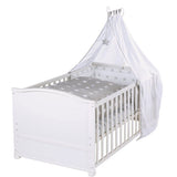 Lit bébé évolutif - 70 x 140 cm - ROBA - LITTLE STARS - Avec accessoires - Blanc
