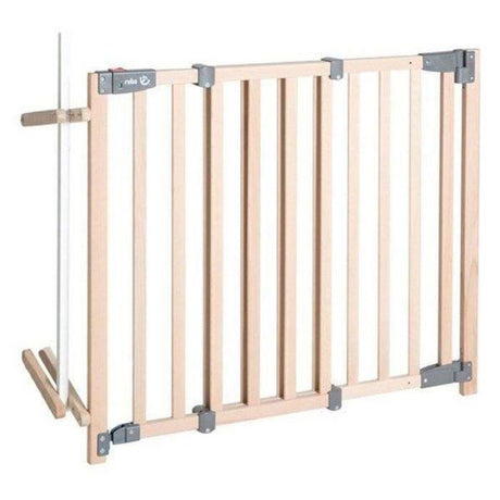 Barriere de Sécurité Bébé pour Escalier Safety Up - ROBA - Largeur de 93.5 a 120.5 cm - Bois Naturel