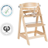 Chaise haute évolutive - ROBA - SIT UP CLICK & FUN - Plateau repas amovible - Hauteur réglable - Jusqu'a 70 Kg - Bois Naturel