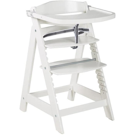 Chaise haute évolutive - ROBA - SIT UP CLICK & FUN - Plateau repas amovible - Hauteur réglable - Jusqu'a 70 Kg - Bois Laqué Blanc