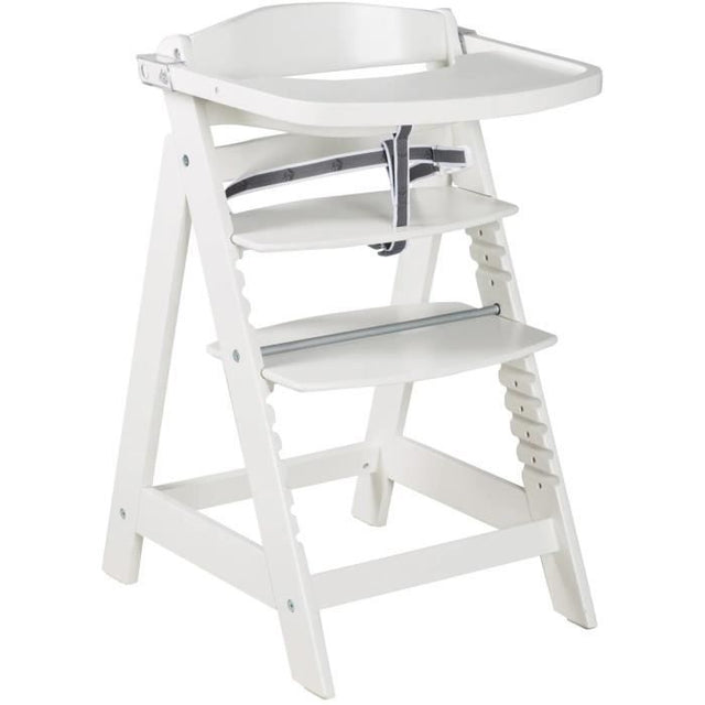 Chaise haute évolutive - ROBA - SIT UP CLICK & FUN - Plateau repas amovible - Hauteur réglable - Jusqu'a 70 Kg - Bois Laqué Blanc