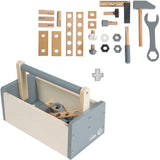 Boite a outils en bois pour enfant - ROBA - 22 pieces - Naturel, gris et blanc
