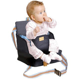 Réhausseur de chaise bébé - ROBA - Pliable - Coussin gonflable - Ceinture ajustable - 6 mois / 3 Ans (15 Kg) - Bleu marine