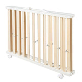 Parc bébé pliant - ROBA - 75 x 100 cm - Réglable en hauteur - Roulettes - Bois / Blanc