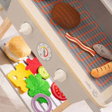 Cuisine barbecue pour enfant - ROBA - Bois massif - 14 accessoires - Gris / Naturel