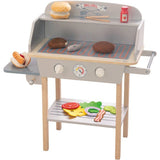 Cuisine barbecue pour enfant - ROBA - Bois massif - 14 accessoires - Gris / Naturel