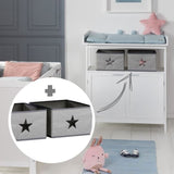 Commode a langer - ROBA - HAMBURG - 2 portes + 2 boîtes de rangement - Blanc