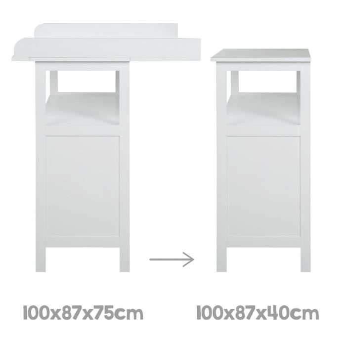 Commode a langer - ROBA - HAMBURG - 2 tiroirs + 2 boîtes de rangement - Blanc