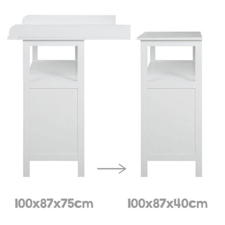 Commode a langer - ROBA - HAMBURG - 2 tiroirs + 2 boîtes de rangement - Blanc