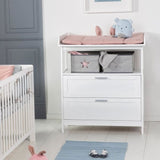 Commode a langer - ROBA - HAMBURG - 2 tiroirs + 2 boîtes de rangement - Blanc