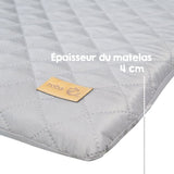 Matelas a langer - ROBA - Visage d'ours Sammy - 85 x 75 cm - Gris