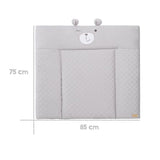 Matelas a langer - ROBA - Visage d'ours Sammy - 85 x 75 cm - Gris