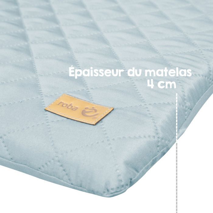 Matelas a langer - ROBA - Visage d'ours Benny - 85 x 75 cm - Bleu clair