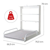 Table a langer murale - 66 x 76,5 x 79 cm - ROBA - Pliable - Blanc