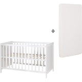 Lit bébé cododo 2-en-1 - 60 x 130 cm - ROBA - Blanc