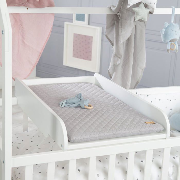 Plan a langer + matelas 'Roba Style' - ROBA - a poser sur lit bébé - Blanc / Matelas gris