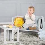 Tabouret évolutif enfant - ROBA - 3 hauteurs - Style campagne - Gris