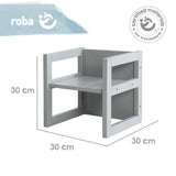Tabouret évolutif enfant - ROBA - 3 hauteurs - Style campagne - Gris