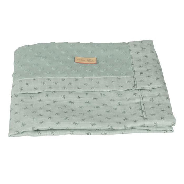 ROBA Couverture Bébé Bio Lil Planet 80x80 cm Certifié GOTS - Motif Pois - Vert