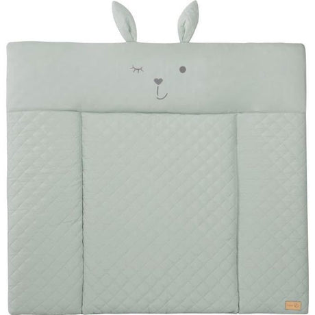 Matelas a langer - ROBA - Visage de lapin - 85 x 75 cm - Vert givré