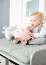 Matelas a langer - ROBA - Visage de lapin - 85 x 75 cm - Vert givré