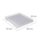 Plan a langer - ROBA - Pour machines a laver - Matelas 'Roba Style' gris inclus - Bois blanc