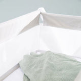 Berceau Cododo Pliable - ROBA - Toile et maille - Matelas et roulettes a freins - 90 x 45 cm - Gris / Blanc