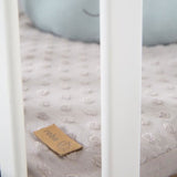 Parc bébé - ROBA - 75 x 100 cm - Tapis de parc 'Lil Planet' gris inclus - Bois laqué blanc