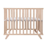 Parc bébé - ROBA - 75 x 100 cm - Tapis de parc 'Lil Planet' gris inclus - Bois naturel