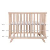 Parc bébé - ROBA - 75 x 100 cm - Tapis de parc 'Lil Planet' gris inclus - Bois naturel