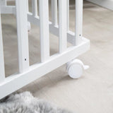 Parc bébé évolutif hegaxonal - ROBA - STERNENZAUBER - Housse rembourrée - Motif Éléphants - 6 Roues freinées - Bois Laqué Gris