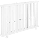 Parc bébé pliable - ROBA - LITTLE STARS - 75 x 100 cm - Réglable en hauteur - 4 Roues freinées - Bois Laqué Blanc - Motif Étoile