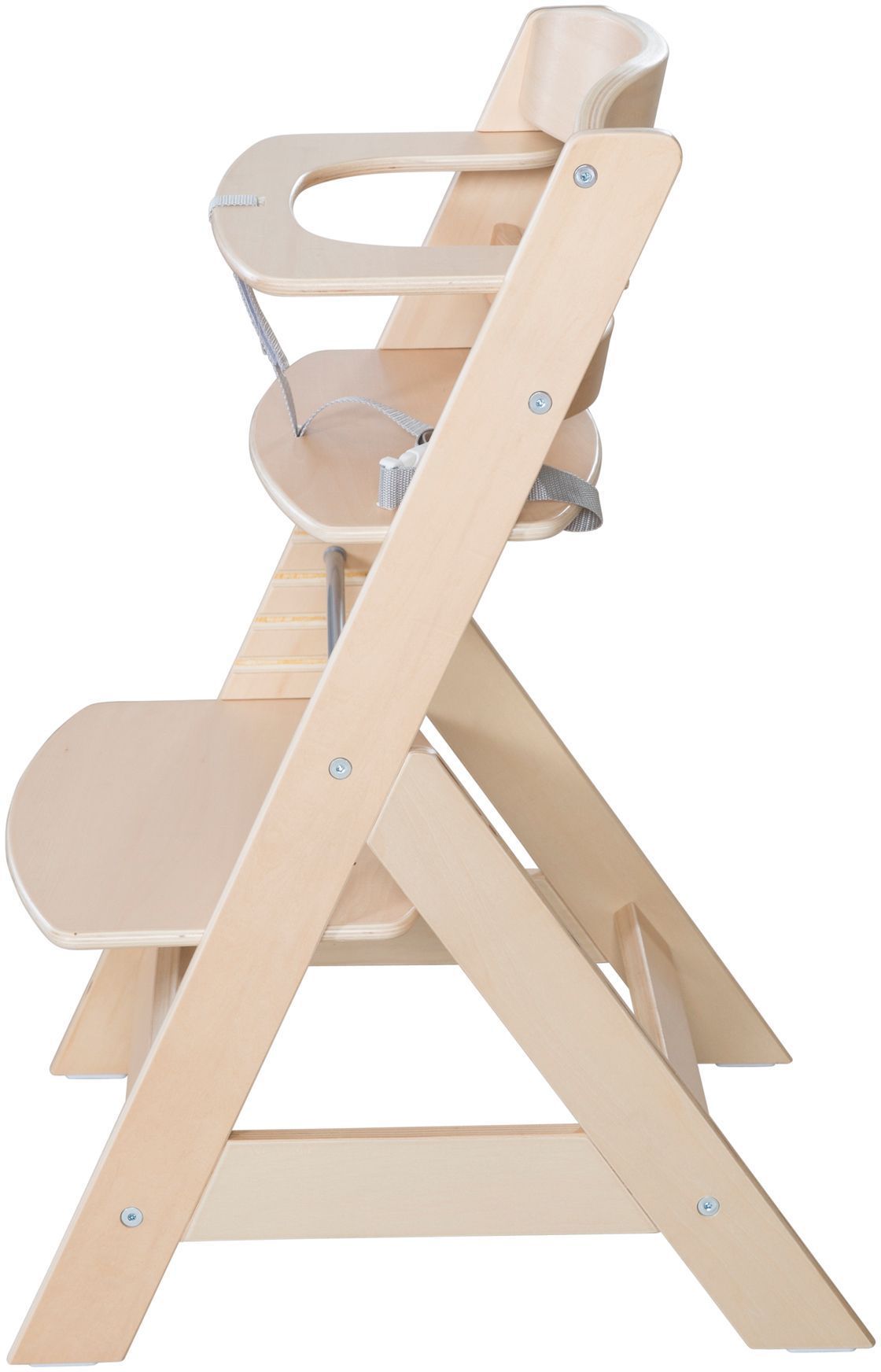 Chaise haute évolutive - ROBA - LIV UP - De 6 mois jusqu'a 70 kg - Set organisateur inclus - Bois naturel