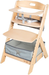 Chaise haute évolutive - ROBA - LIV UP - De 6 mois jusqu'a 70 kg - Set organisateur inclus - Bois naturel