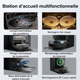 ROBOROCK QREVO 5AE - Aspirateur Robot Laveur avec Station - Puissance 12000 Pa - Serpillieres FlexiArm - Double Anti-emmelement