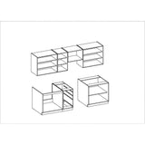 ROCK - Cuisine complete - Mélaminé chene Lancelot et Blanc brillant - 260 cm - Plan de travail non inclus