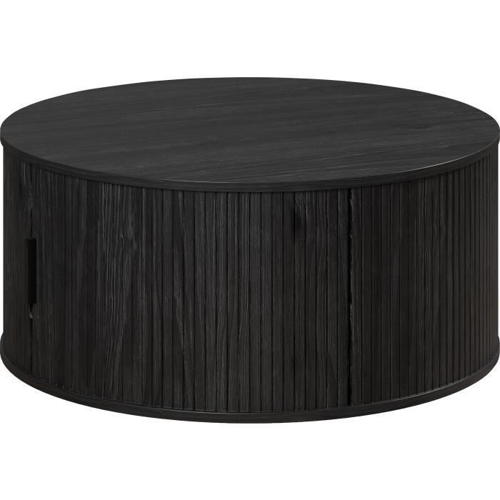 Table basse - Ronde - En MDF - Noir - Essentiel - Diametre 80 cm Hauteur 36 cm - RONIN