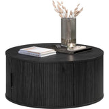 Table basse - Ronde - En MDF - Noir - Essentiel - Diametre 80 cm Hauteur 36 cm - RONIN