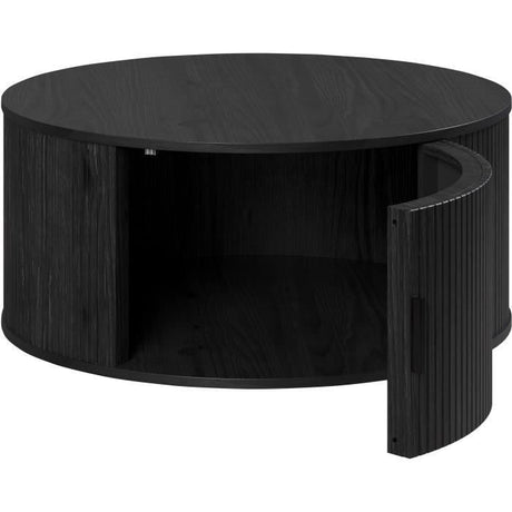 Table basse - Ronde - En MDF - Noir - Essentiel - Diametre 80 cm Hauteur 36 cm - RONIN