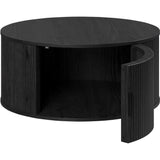 Table basse - Ronde - En MDF - Noir - Essentiel - Diametre 80 cm Hauteur 36 cm - RONIN