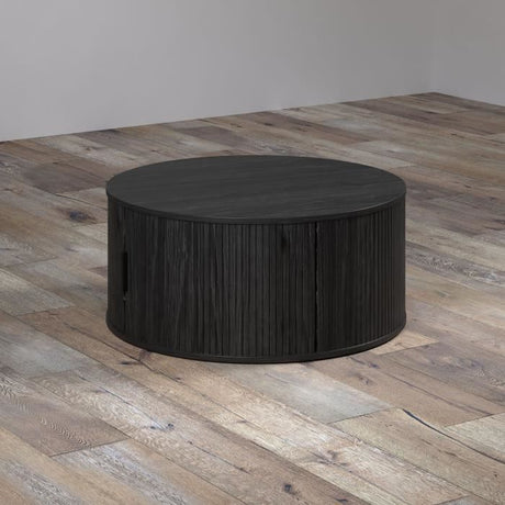 Table basse - Ronde - En MDF - Noir - Essentiel - Diametre 80 cm Hauteur 36 cm - RONIN