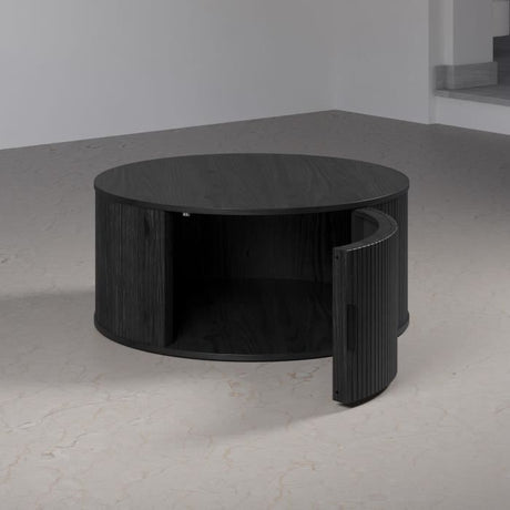 Table basse - Ronde - En MDF - Noir - Essentiel - Diametre 80 cm Hauteur 36 cm - RONIN