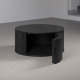 Table basse - Ronde - En MDF - Noir - Essentiel - Diametre 80 cm Hauteur 36 cm - RONIN