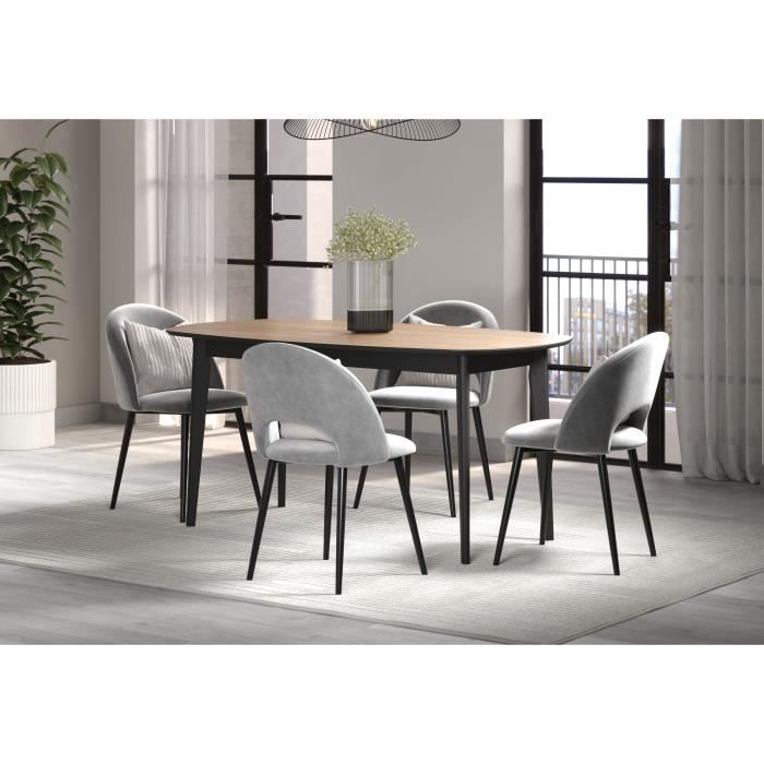 Table a manger - Ronin - Chene - Ovale - En MDF - Contemporain - 8 personnes - 160 x 77 x 90 cm - Trendteam