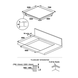Plaque de cuisson induction ROSIERES RIFS744SCA - Double full zone - 4 foyers - 7400 W - L 70 cm