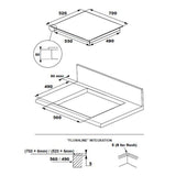 Plaque de cuisson induction ROSIERES RIFS744SCA - Double full zone - 4 foyers - 7400 W - L 70 cm - Fabrication française