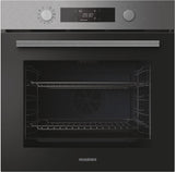 Four encastrable - Pyrolyse + Hydrolyse - ROSIERES - RO6 C5AB3EYTX - Inox / Noir - Porte froide - 59,5 x 56,8 x 59,5 cm