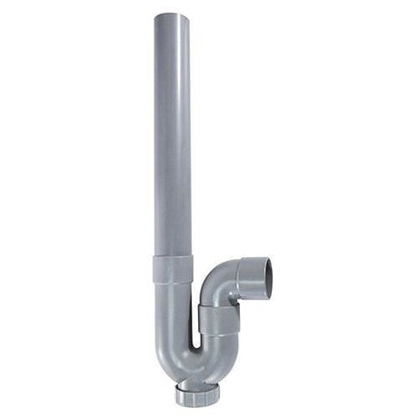 Siphon d'évacuation - ROUSEAU - Sortie horizontale - Ř40 mm - PVC gris - Filetage de 47,5 mm