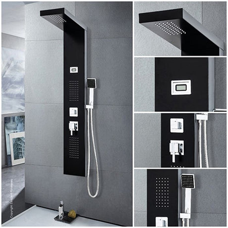 Edouard Rousseau - Colonne de douche Hydromassante TORQUAY - Finition noire