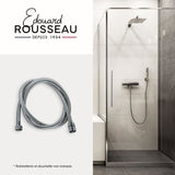 Flexible de douche - ROUSSEAU - Écrous métal - Sertis de sécurité - Longueur 1m50 - Inox chromé simple agrafage